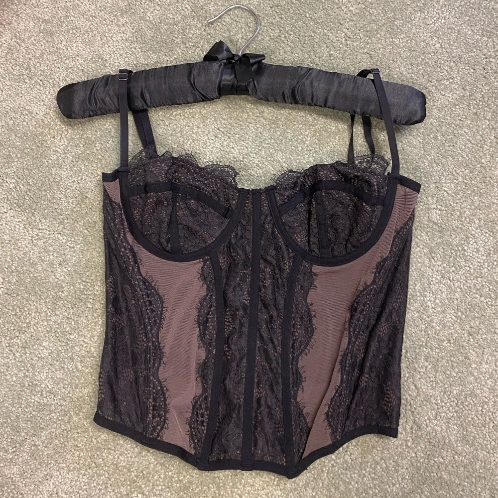Urban Outfitters: Out From Under Modern Love Corset Color: Black Size: Large